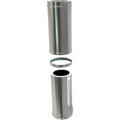 Twin Wall Adjustable Pipe 500-880mm dia 125mm - Silver 
